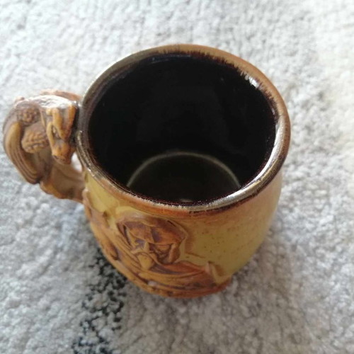 Handmade clay beer mug new