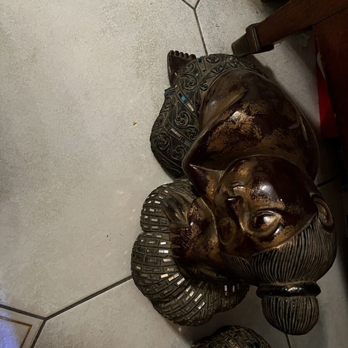 Decorative monk and Buddhist figurines used