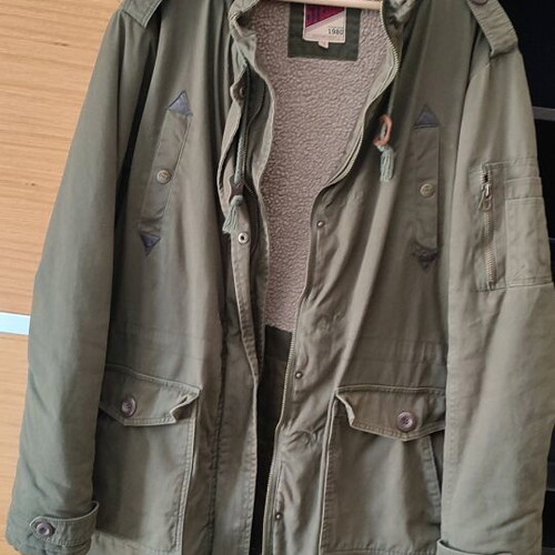Khaki men's parka jacket like new, size XXL