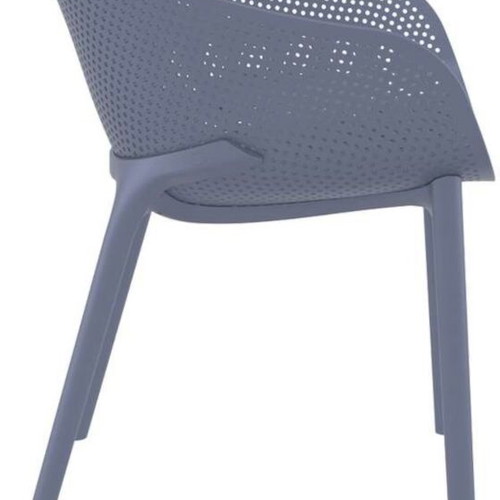 Sky armchairs set of 4 like new, dark grey polypropylene