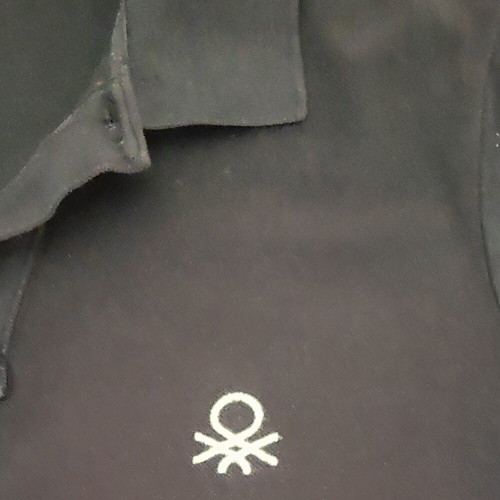Polo United Colors of Benetton navy blue men's size L used, 100% cotton
