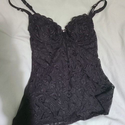 Vintage goth bustier corset like new, black, size 70B