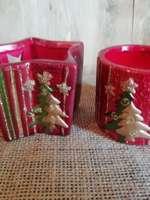 Vintage Christmas candle holders set of 2 like new