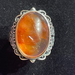 Fire Quartz Silver Ring one size