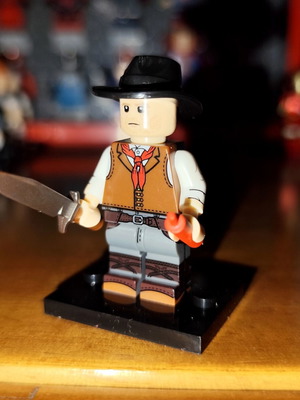 Φιγούρα Hosea Matthews σαν καινούργιο με βάση στήριξης, μαχαίρι, δυναμίτης