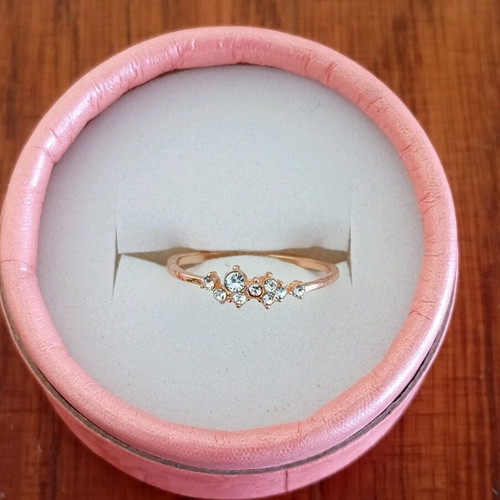 Gold plated ring with zircon stones, size 7