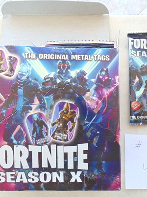 Fortnite Season X Metal Tags Complete Box with 50 Sealed Packets