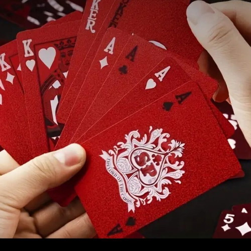 Red plastic waterproof non-slip playing cards new