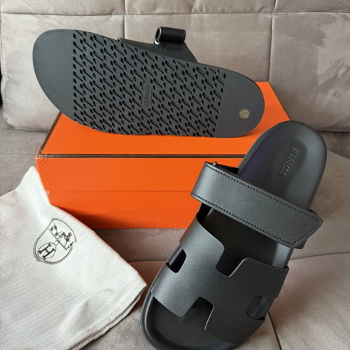 Hermes men slippers black sizes 43 and 44