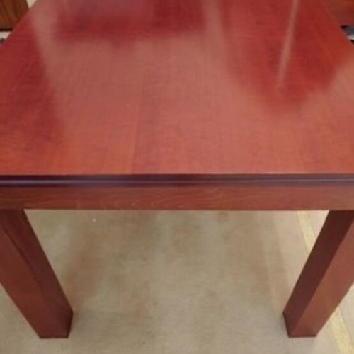 Dining set with six chairs like new, cherry wood finish