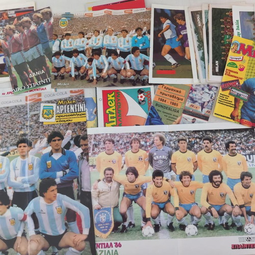 European and World Football Posters and Inserts 1980s used