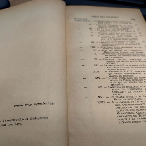 Casanova 1725-1798 by Guy Endore used, French edition 1934 Payot