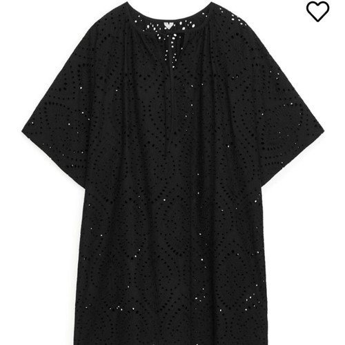 Arket Broderie Anglaise Kaftan dress black like new