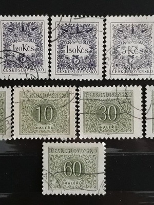Γραμματόσημα Postage Due Τσεχοσλοβακίας 1954, σε άριστη κατάσταση, σετ 10 τεμαχίων