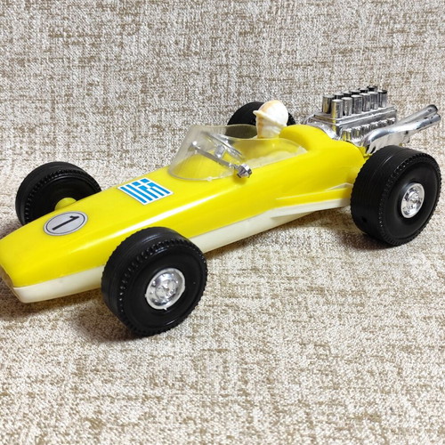 Formula 1 toy car new plastic vintage 70s yellow without box
