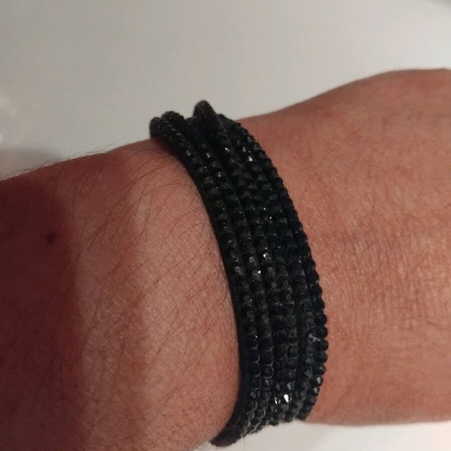 Double bracelet with rhinestones like new, black