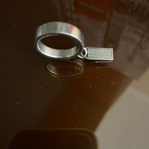 Stainless steel ring women's like new with Moschino detail