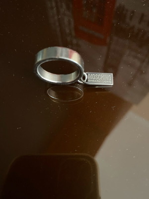 Stainless steel ring women's like new with Moschino detail