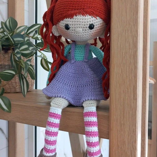Amigurumi doll new, handmade cotton redhead