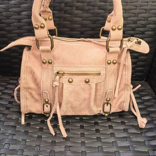 Vera Pelle handbag like new, pink suede, Balenciaga style