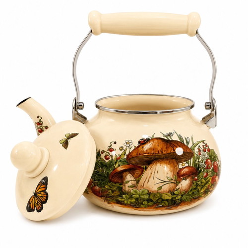 Enamel Teapot 2.5 Liters with Lid, New