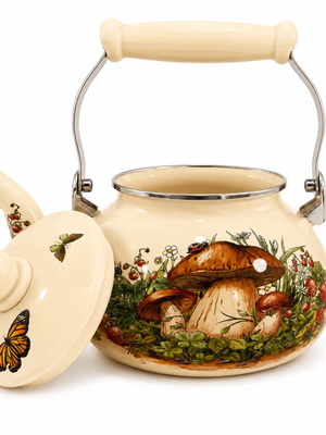 Enamel Teapot 2.5 Liters with Lid, New