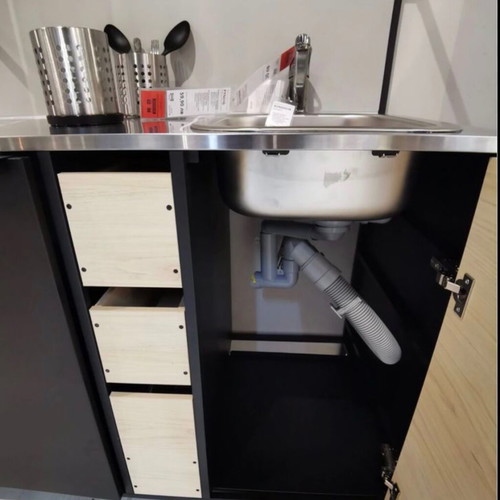 Ikea Aspinge kitchen new with sink and metal construction