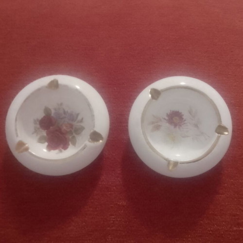 Terracotta ashtrays used, set of 2, Greek made