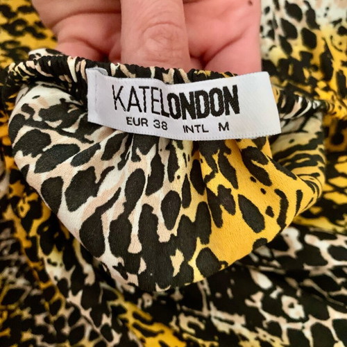 Kate London cotton blouse new, black and yellow, size M