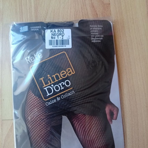 Linea D'oro women's fishnet tights black size S/M