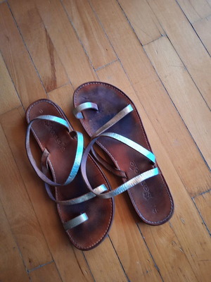 Leather sandals like new, size 41, brown