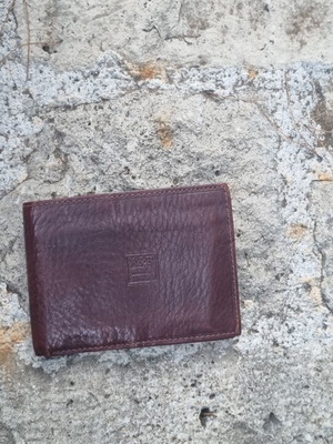 Vintage leather wallet used, brown