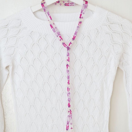 Delica Beaded Necklace made to order, purple