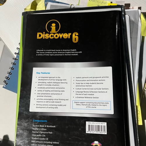 Discover Student Book & Workbook 6 like new, English