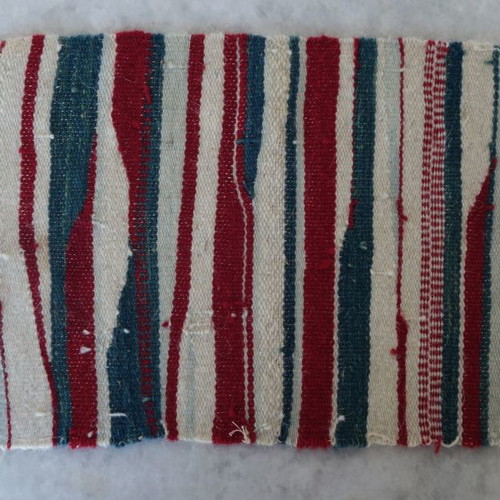 Woven fabric used with stripes on white background