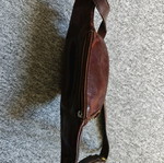 Leather waist bag brown worn