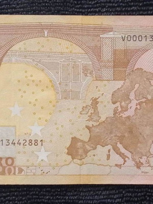 Χαρτονόμισμα 50 ευρώ 2002 μεταχειρισμένο με υπογραφή Duisberg