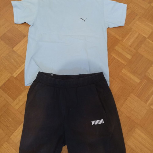 Puma shorts and T-shirt set used, size large, black and blue