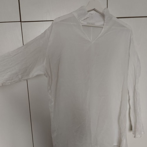 Italian white tunic used, summer, 100% cotton