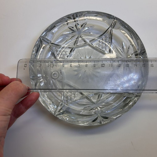 Heavy Cut Crystal Ashtray vintage style, like new, Ø approx. 14 cm