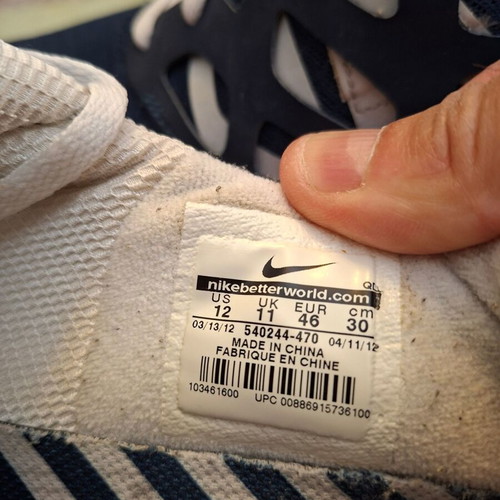 Nike Free Run+ 3 running shoes, navy blue and gold, size 46