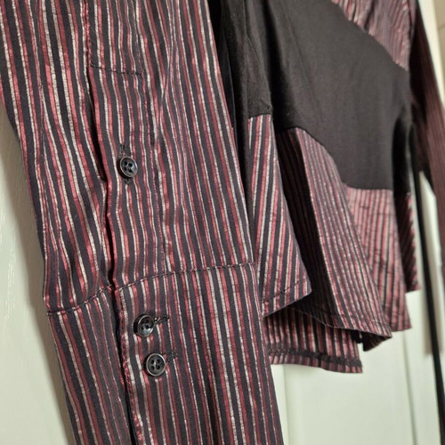 Madlen vintage striped blouse size M new, black and silver