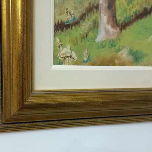 Painting Girl in Landscape used in luxury frame