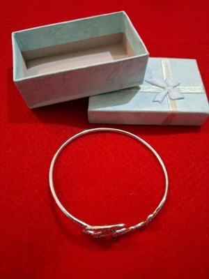 Swarovski bracelet with Love and zirconia, new, red and silver