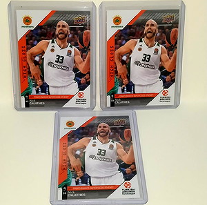 Νίκος Καλάθης Σετ 3 καρτών Αριθμημένες /20 Nick Calathes PANATHINAIKOS Upper Deck #60