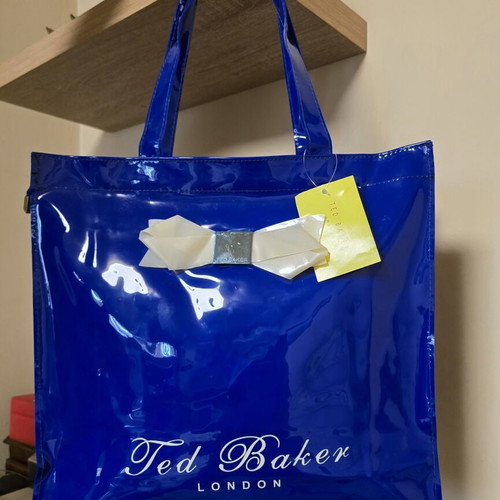 Ted Baker large blue handbag with white bow new