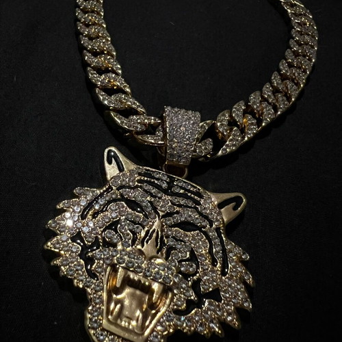Chains Tiger gold jewelry new with diamonds