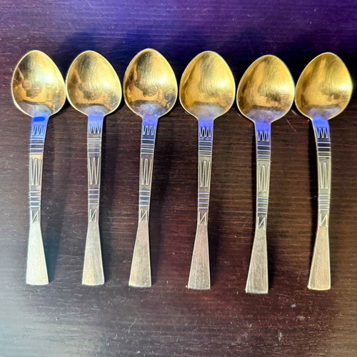 Museum collection of 18 gilded spoons and forks Soviet Union 1979 like new