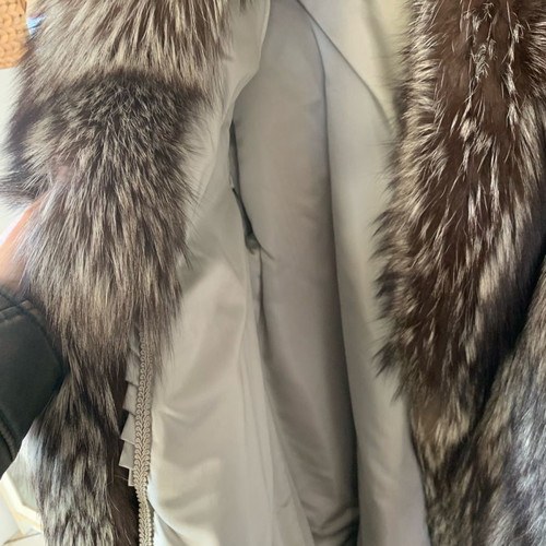 Women's Silver Fox fur coat used, gray