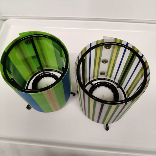 Set of 2 modern tealight candle holders like new